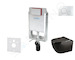 kielle Genesis - Set předstěnové instalace, klozetu Gaia, sedátka softclose a tlačítka Gemini II, lesklý chrom 30505SZ47