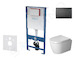 kielle Genesis - Set předstěnové instalace, klozetu ME by Starck a sedátka softclose, tlačítko Gemini lll, matná černá SANI11AP5