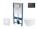 kielle Genesis - Set předstěnové instalace, klozetu Oudee Vortex, sedátka softclose a tlačítka Gemini II, matná černá/chrom 3050