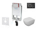 kielle Genesis - Set předstěnové instalace, klozetu se sedátkem softclose a tlačítka Gemini II, matná černá / chrom 30505SZ18