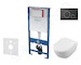 kielle Genesis - Set předstěnové instalace, klozetu Subway a sedátka softclose, CeramicPlus, tlačítko Gemini ll, matná černá/chr