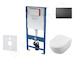 kielle Genesis - Set předstěnové instalace, klozetu Subway a sedátka softclose, CeramicPlus, tlačítko Gemini lll, matná černá SA