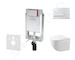 kielle Genesis - Set předstěnové instalace, kompaktního klozetu Gaia, sedátka softclose a tlačítka Gemini I, chrom 30505SZ28