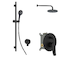 kielle Nefia - Sprchový set s baterií pod omítku, pro 2 spotřebiče, s příslušenstvím EcoSpare a tělesem, matná černá 20627SP104