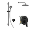 kielle Nefia - Sprchový set s baterií pod omítku, pro 2 spotřebiče, s příslušenstvím EcoSpare a tělesem, matná černá 20627SP74
