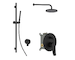 kielle Nefia - Sprchový set s baterií pod omítku, pro 2 spotřebiče, s příslušenstvím EcoSpare a tělesem, matná černá 20627SP84