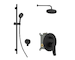 kielle Nefia - Sprchový set s baterií pod omítku, pro 2 spotřebiče, s příslušenstvím EcoSpare a tělesem, matná černá 20627SP94