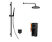 kielle Vega - Sprchový set s baterií pod omítku, pro 2 spotřebiče, s příslušenstvím EcoSpare a tělesem, matná černá 20618SP64