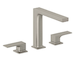 Kludi Decus - Umyvadlová baterie s výpustí Push-Open, 3-otvorová instalace, kartáčovaný nikl 54393N575